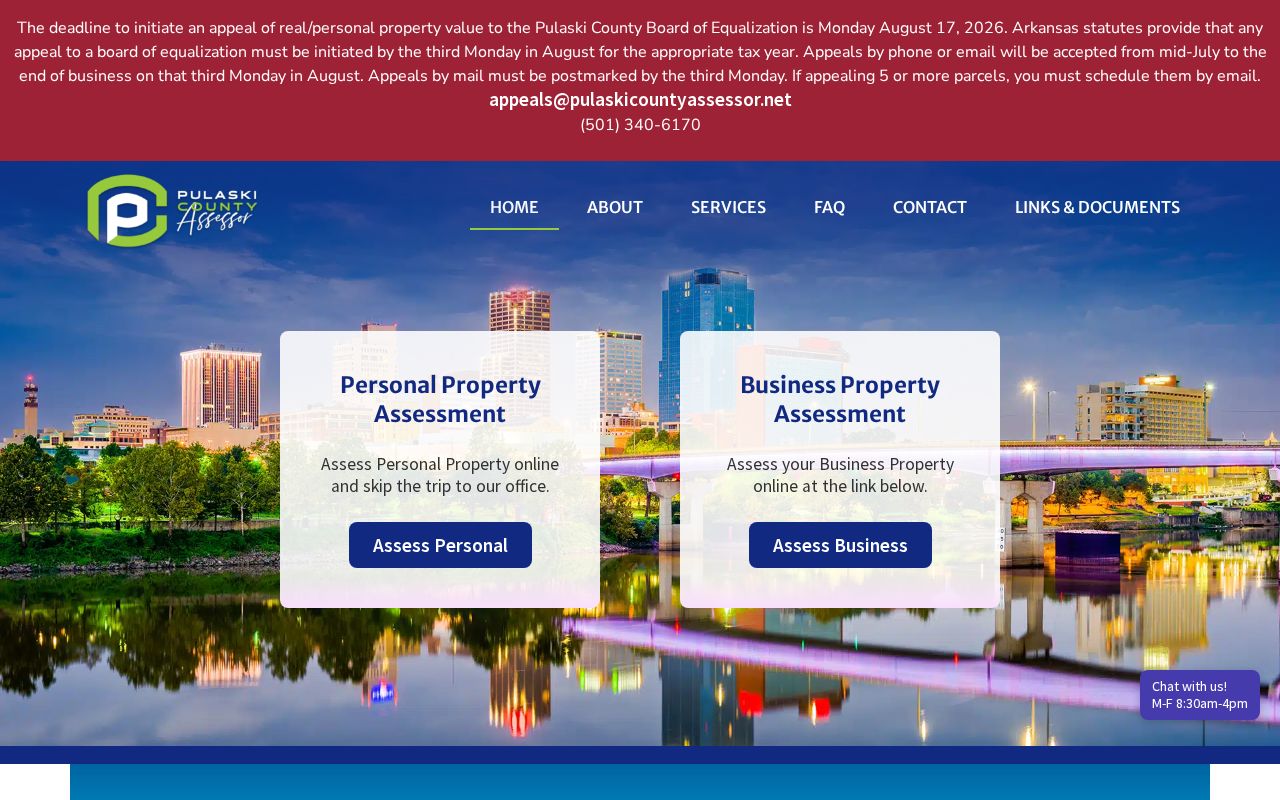 Pulaski County people search assessor records and mapping page