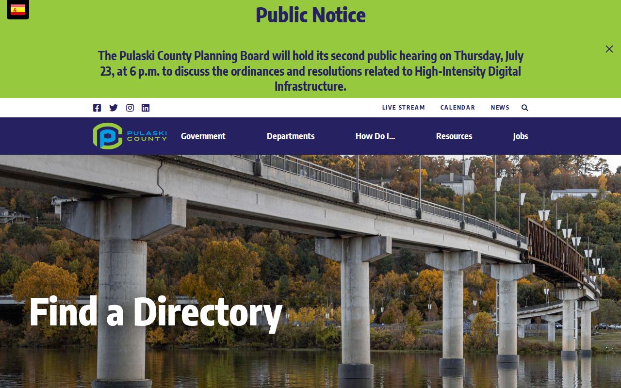 Pulaski County people directories county office directory screenshot