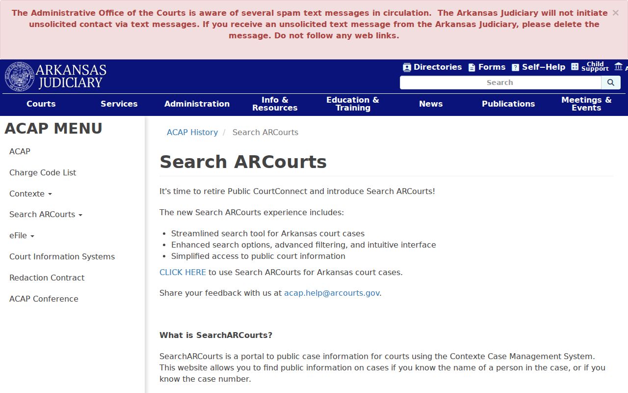 Pulaski County public records Search ARCourts information and Administrative Order 19 notice