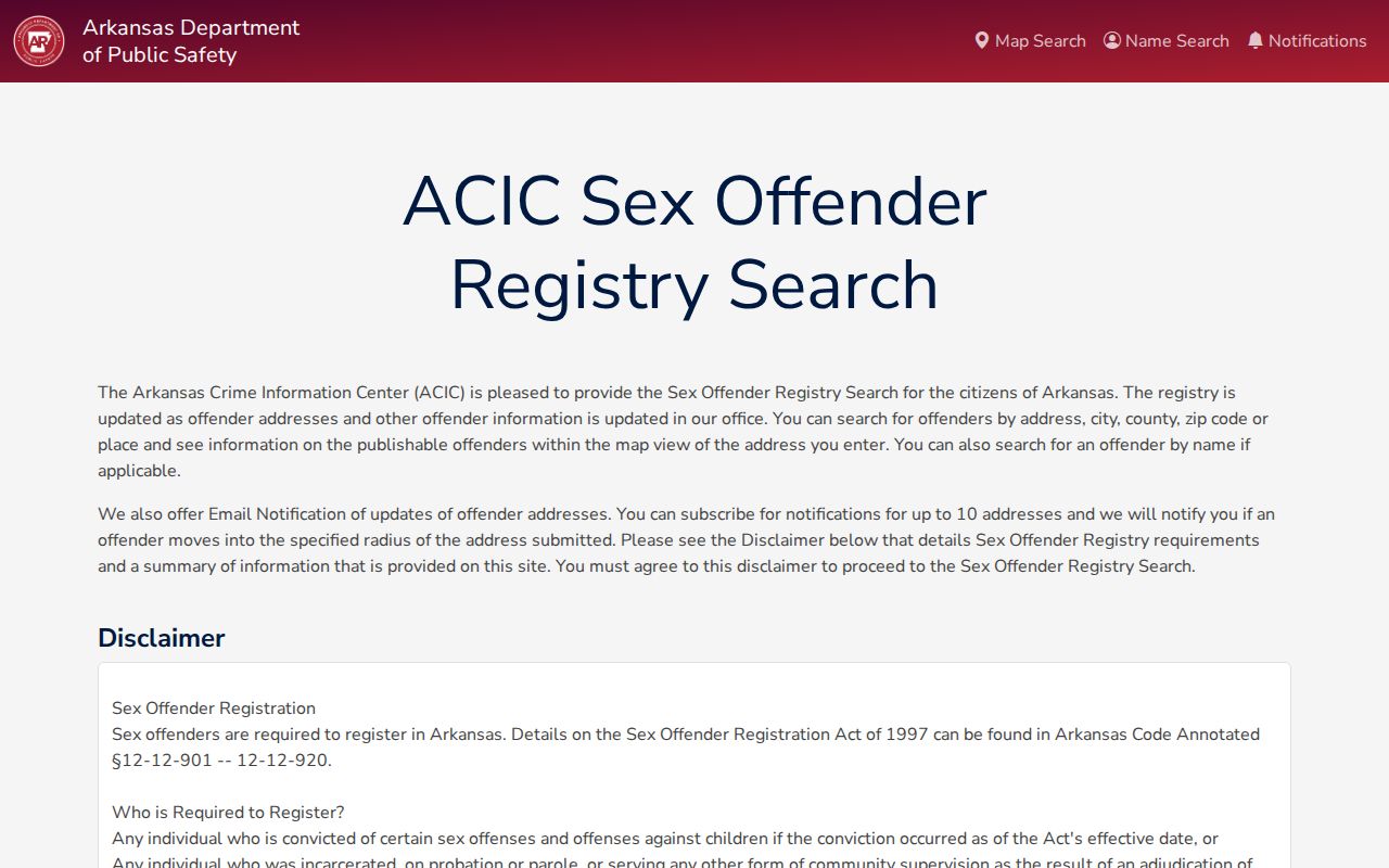 Pulaski County public records Arkansas public sex offender registry map interface
